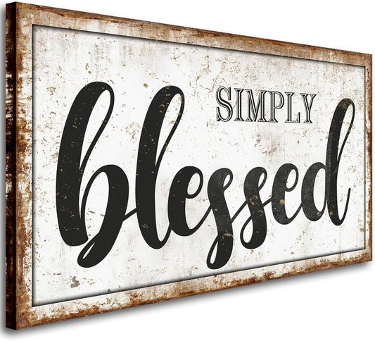 Blessed Signs Canvas Wall Art for Living Room,Blessed Wall Decor,Wall Art,Rustic Canvas Prints Painting Picture Artwork for Bedroom Farmhouse Home Decoration,Ready to Hang 20"X40"