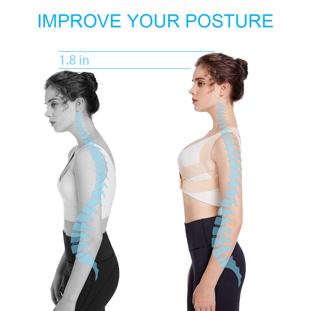 Posture Corrector for Women, Adjustable Upper Back Brace for Chest Support and Straighten Posture Bra for Women - Providing Back Neck Shoulder Upright Straightener