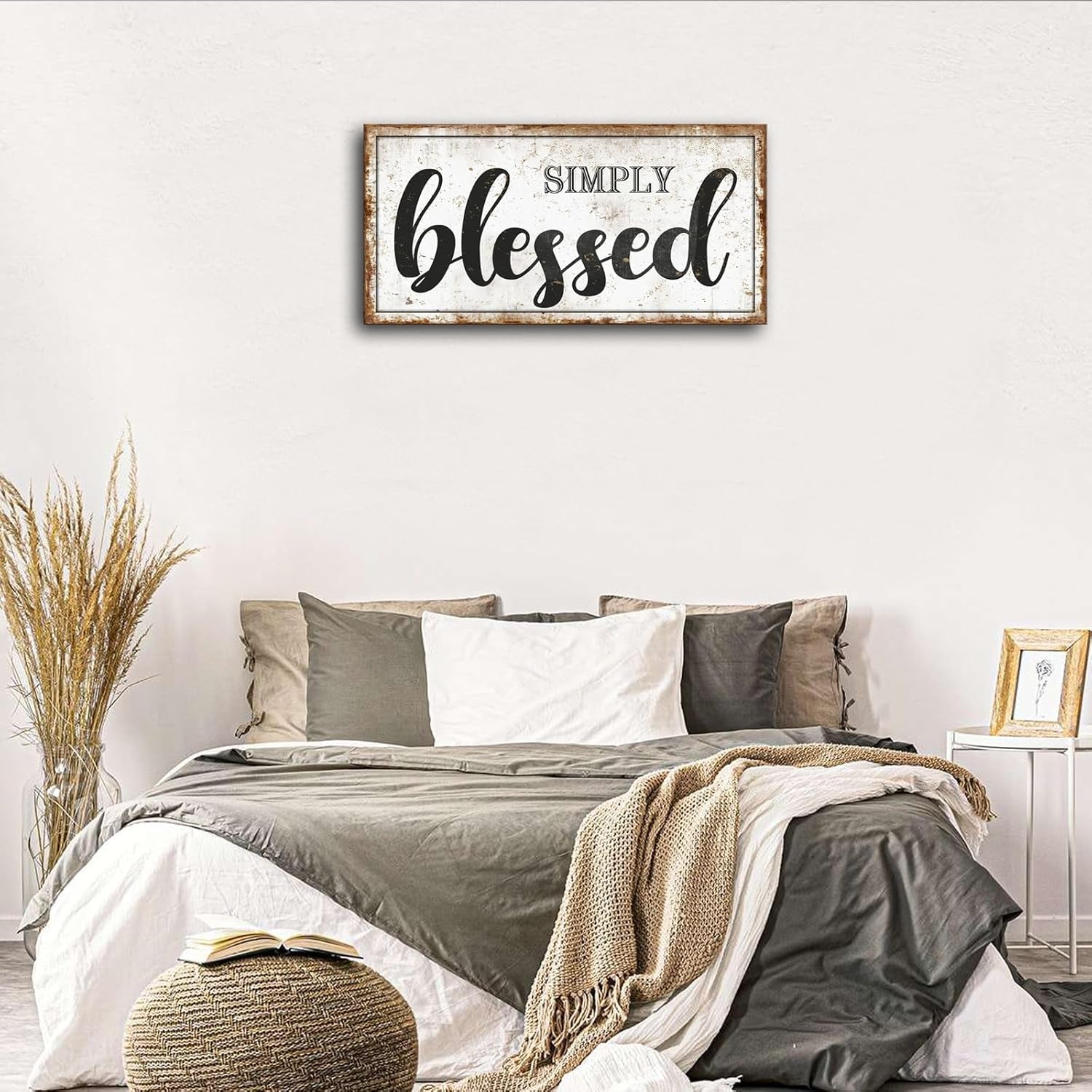 Blessed Signs Canvas Wall Art for Living Room,Blessed Wall Decor,Wall Art,Rustic Canvas Prints Painting Picture Artwork for Bedroom Farmhouse Home Decoration,Ready to Hang 20"X40"