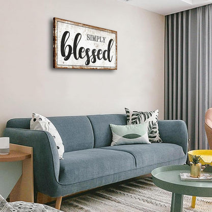 Blessed Signs Canvas Wall Art for Living Room,Blessed Wall Decor,Wall Art,Rustic Canvas Prints Painting Picture Artwork for Bedroom Farmhouse Home Decoration,Ready to Hang 20"X40"