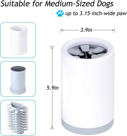 Portable Paw Washer Cup for Small Medium Dogs and Cats - Muddy Foot Cleaner, Grey L